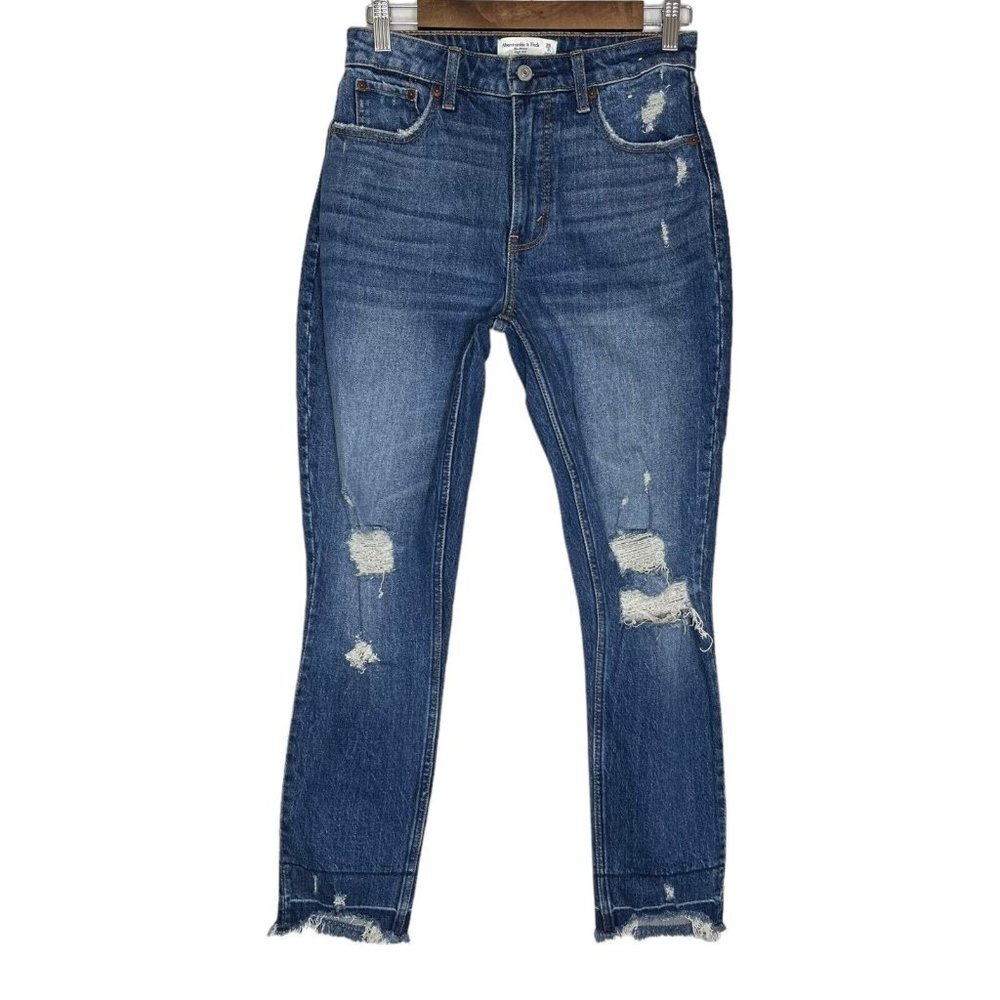 Abercrombie & Fitch The Skinny High Rise Curve Love Distressed Jeans Size‎ 26/2R
